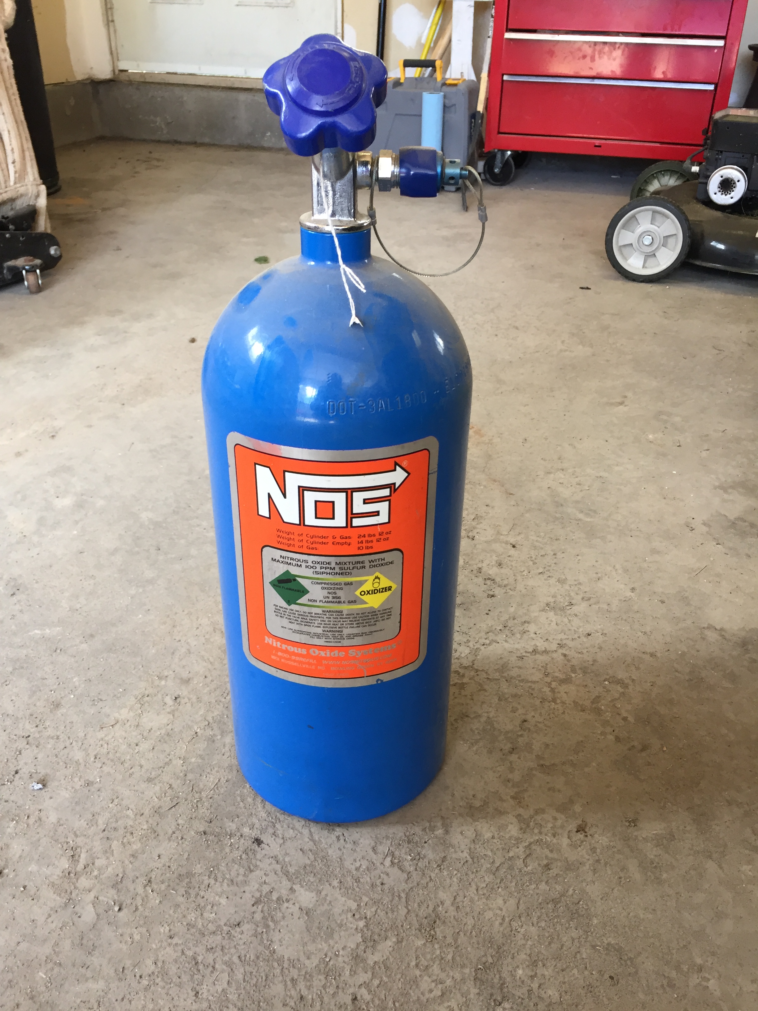 NOS Nitrous 14745 10 lb. Blue Nitrous Bottle - EMPTY TANK 